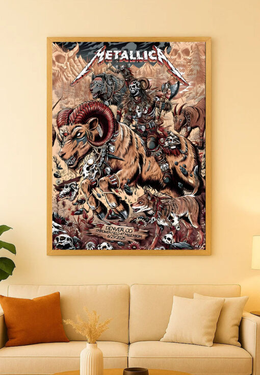 Metallica M72 Tour Denver Night 2 June 29 2025 Empower Field at Mile High Poster Canvas Wall Art 1
